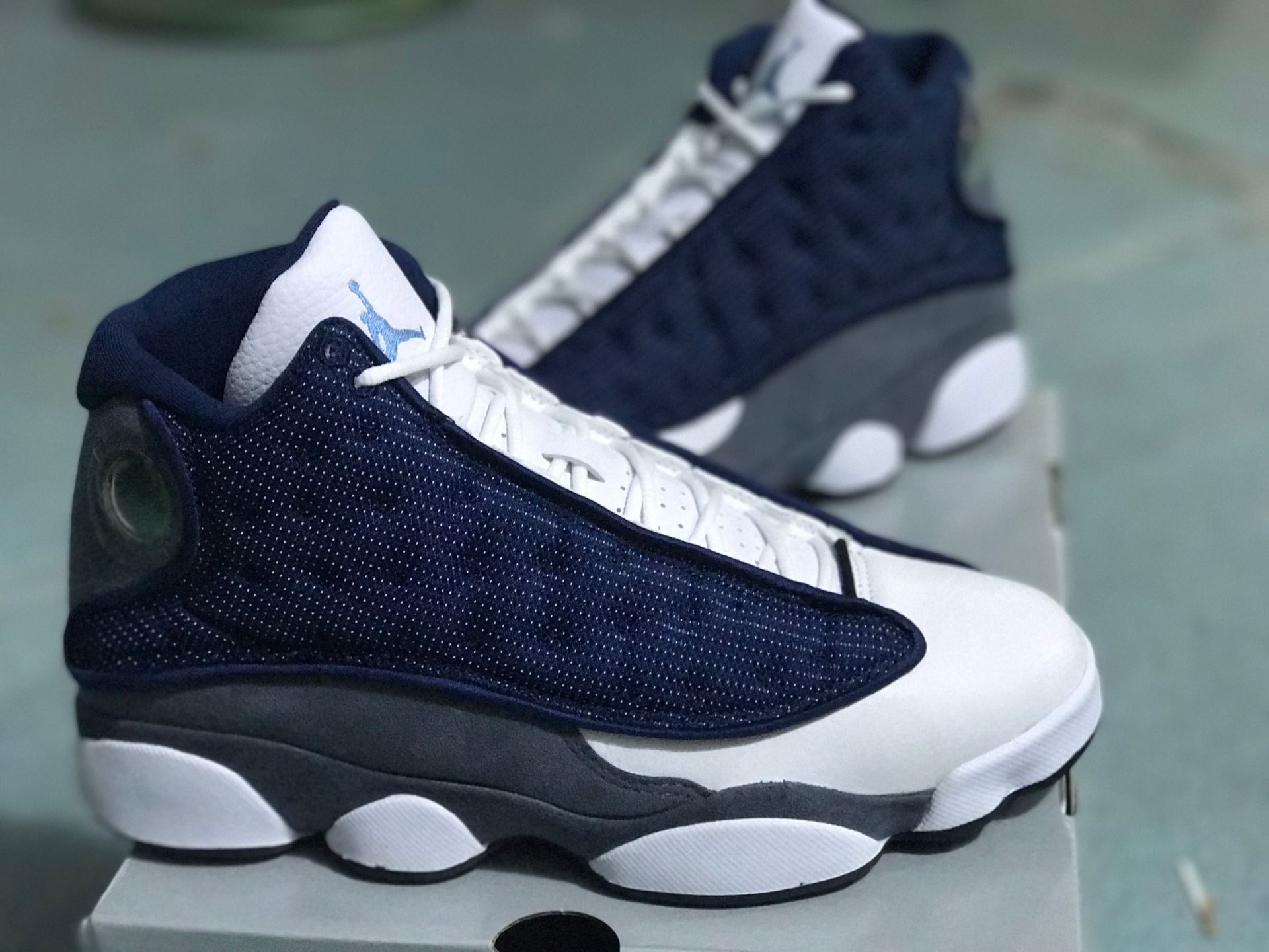 2020 Air Jordan 13 Sea Blue White Grey Shoes - Click Image to Close